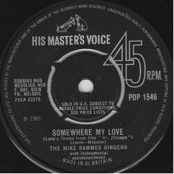 Mike Sammes Singers Somewhere My Love USED VINYL 7INCH 45 RPM