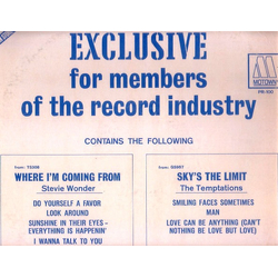 The Temptations / Stevie Wonder Sky's The Limit / Where I'm Coming From Vinyl LP USED