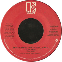 Eddie Rabbitt / Crystal Gayle You And I / All My Life All My Love USED VINYL 7INCH 45 RPM SINGLE STEREO