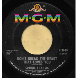 Connie Francis Don't Break The Heart That Loves You USED VINYL 7INCH SINGLE 45 RPM