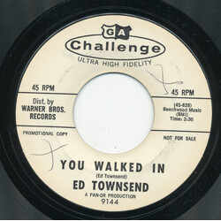 Ed Townsend You Walked In /  I Love To Hear That Beat USED VINYL 7INCH 45 RPM PROMO STYRENE