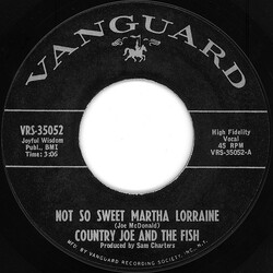 Country Joe And The Fish Not So Sweet Martha Lorraine / The Masked Marauder USED VINYL 7INCH SINGLE 45 RPM