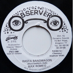 Max Romeo Rasta Bandwagon USED VINYL 7INCH REISSUE