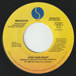 Madonna Open Your Heart USED VINYL 7INCH SINGLE PROMO STYRENE STEREO