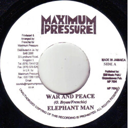 Elephant Man War And Peace Vinyl 7" USED