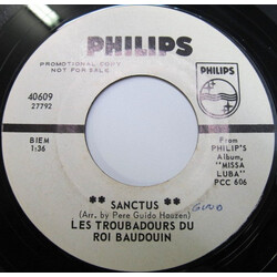 Les Troubadours Du Roi Baudouin Sanctus / Kyrie USED VINYL 7INCH 45 RPM PROMO