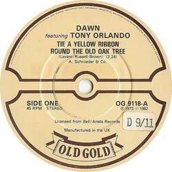 Dawn (5) / Tony Orlando Tie A Yellow Ribbon Round The Old Oak Tree USED VINYL 7INCH 45 RPM