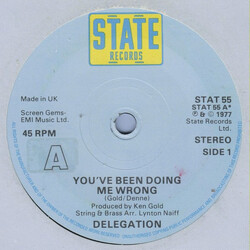 Delegation You've Been Doing Me Wrong / Baby You're My Mystery USED VINYL 7INCH 45 RPM SINGLE STEREO