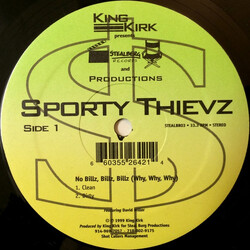 Sporty Thievz No Billz, Billz, Billz (Why, Why, Why) USED VINYL 12INCH 33 S RPM STEREO