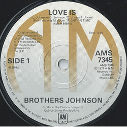 Brothers Johnson Love Is USED VINYL 7INCH 45 RPM SINGLE
