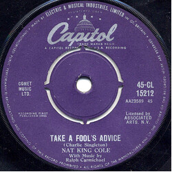Nat King Cole Take A Fool's Advice USED VINYL 7INCH 45 RPM SINGLE