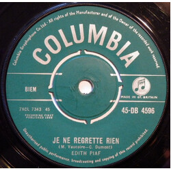 Edith Piaf Je Ne Regrette Rien / Les Amants D'Un Jour USED VINYL 7INCH 45 RPM