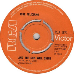 José Feliciano And The Sun Will Shine USED VINYL 7INCH 45 RPM