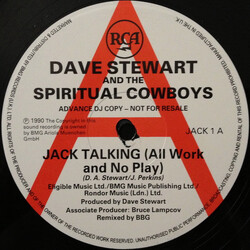 Dave Stewart And The Spiritual Cowboys Jack Talking USED VINYL 12INCH 45 RPM ADVANCE PROMO