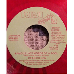 Dean Dillon Famous Last Words Of A Fool USED VINYL 7INCH 45 RPM PROMO