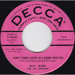 Billy Ward And His Dominoes I Don't Stand A Ghost Of A Chance With You USED VINYL 7INCH 45 RPM SINGLE PROMO