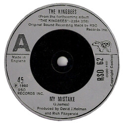 The Kingbees My Mistake USED VINYL 7INCH 45 RPM