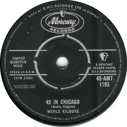 Merle Kilgore 42 In Chicago USED VINYL 7INCH 45 RPM SINGLE