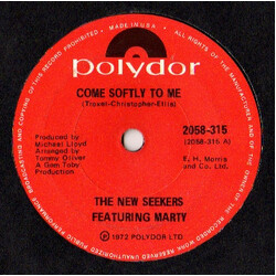 The New Seekers / Marty Kristian Come Softly To Me USED VINYL 7INCH 45 RPM SINGLE