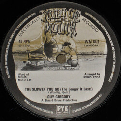 Guy Gregory The Slower You Go (The Longer It Lasts) USED VINYL 7INCH 45 RPM SINGLE