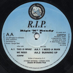 R.I.P. Productions Ripe 'N' Ready Vol. 2 USED VINYL 12INCH 33 S RPM 45 RPM