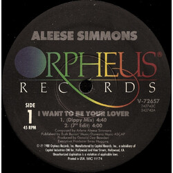 Aleese Simmons I Want To Be Your Lover VINYL 12" USED