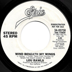 Lou Rawls Wind Beneath My Wings USED VINYL 7INCH 45 RPM SINGLE PROMO STYRENE