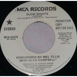 Mel Tillis / Glen Campbell Slow Nights USED VINYL 7INCH 45 RPM PROMO