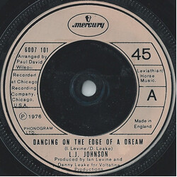 L.J. Johnson Dancing On The Edge Of A Dream USED VINYL 7INCH SINGLE 45 RPM