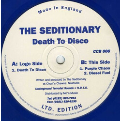 The Seditionary Death To Disco VINYL 12" USED