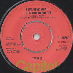 Tavares Remember What I Told You To Forget / My Ship USED VINYL 7INCH 45 RPM
