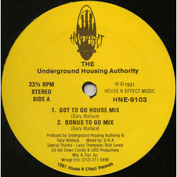 Underground Housing Authority Got To Know USED VINYL 12INCH 33 S RPM