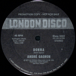 André Gagnon Donna / Holiday Feeling Vinyl 12" USED