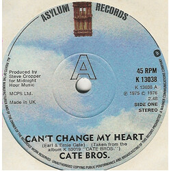Cate Brothers Can't Change My Heart USED VINYL 7INCH 45 RPM