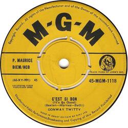 Conway Twitty C'Est Si Bon (It's So Good) USED VINYL 7INCH 45 RPM SINGLE