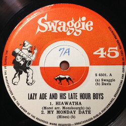 Lazy Ade And His Late Hour Boys Hiawatha USED VINYL 7INCH EP
