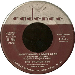 The Chordettes The Wedding / I Don't Know - I Don't Care (Souvenir D'Italie) USED VINYL 7INCH 45 RPM