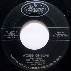 The Diamonds Words Of Love USED VINYL 7INCH SINGLE 45 RPM