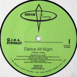 G.I.N.A. Stewart Dance All Night USED VINYL 12INCH 33 S RPM