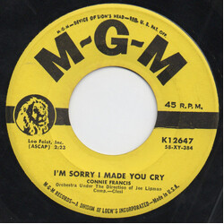 Connie Francis I'm Sorry I Made You Cry USED VINYL 7INCH 45 RPM SINGLE