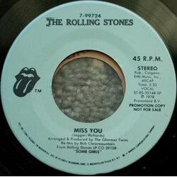 The Rolling Stones Miss You USED VINYL 7INCH 45 RPM PROMO