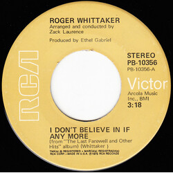 Roger Whittaker I Don't Believe In If Any More / New World In The Morning USED VINYL 7INCH 45 RPM SINGLE