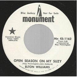 Elton Williams Open Season On My Suzy USED VINYL 7INCH 45 RPM PROMO