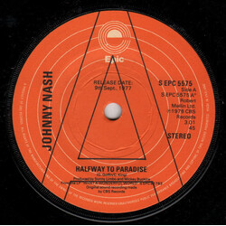 Johnny Nash Halfway To Paradise USED VINYL 7INCH SINGLE PROMO