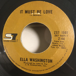 Ella Washington It Must Be Love / I Don't Care About Your Past Vinyl 7" USED