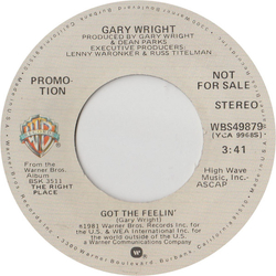 Gary Wright Got The Feelin' Vinyl 7" USED