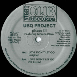 UBQ Project Phase III USED VINYL 12INCH 33 S RPM