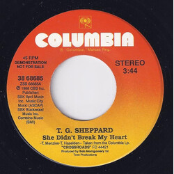 T.G. Sheppard She Didn't Break My Heart USED VINYL 7INCH 45 RPM PROMO