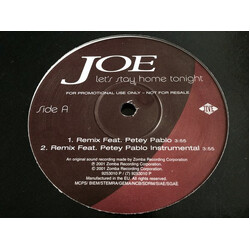Joe Let's Stay Home Tonight USED VINYL 12INCH PROMO