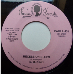 B.B. King / T-Bone Walker Recession Blues/No Do Right Vinyl 7" USED